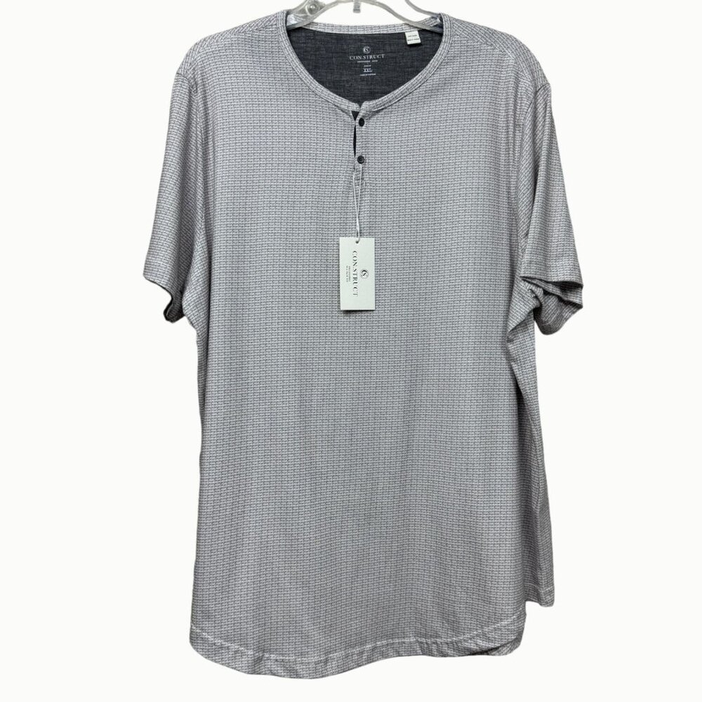 Con.Struct Taupe Textured Long Sleeve Henley Shirt XXL NWT